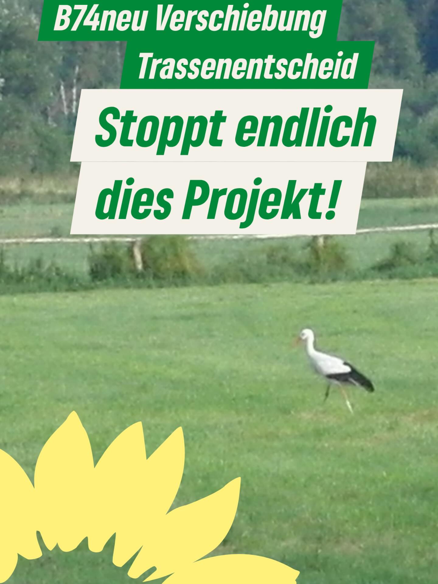 B74 neu stoppen – Verkehrswende statt Naturzerstörung! 🌱
Die erneute Verschiebung der Trassenentscheidung zeigt: Dieses Straßenbauprojekt ist ein Monstrum aus der Vergangenheit.
❌ Die Ostvariante zerstört geschützte Natur in der Hammeniederung & im Blockland.
❌ Die Westvariante zerschneidet Dörfer und belastet Anwohner*innen.
👉 Entlastung? Fehlanzeige. Stattdessen noch mehr Verkehr!
Wir GRÜNE im Kreis Osterholz sagen klar: Schluss mit überholten Betonplänen.
✅ Investieren wir lieber in Lärmschutz, Verkehrsberuhigung, Bus & Bahn sowie Rad- und Fußverkehr.
Nur so schaffen wir Lebensqualität für die Menschen – ohne Naturzerstörung, ohne fossile Verkehrspolitik von gestern.
Die Zukunft der Mobilität ist grün. 🌍🚲🚉
#B74neu #Osterholz #Ritterhude #Verkehrswende #NaturSchützen #gruene