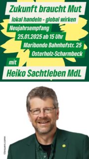 Neujahrsgruß und Einladung zum Neujahrsempfang
#grüne #osterholz #gumnior #sachtleben