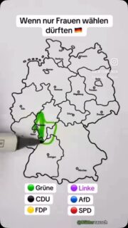 Wenn nur Frauen wählen könnten sähe es so aus. Die schauen wohl mehr auf die Zukunft und scheinen verantwortungsvoller unterwegs zu sein.
Männer hört auf die Frauen!
Folgt diesem Kanal!
#grüne #osterholz #wahl #frauen