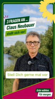 3 Fragen. 3 Antworten. 💚
Vor allem Hambergen aufgepasst! 🌻 Heute stellt sich Claus Neubauer vor. Lernt ihn kennen und erfahrt, was ihn antreibt und warum er sich für unsere Region engagiert.
#grüne #osterholz #wahl