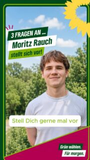 3 Fragen. 3 Antworten. 💚
Ritterhude aufgepasst! 🌻 Heute stellt sich Moritz Rauch vor. Lernt ihn kennen und erfahrt, was ihn antreibt und warum er sich engagiert. 🎥

#grüne #osterholz #kommunal